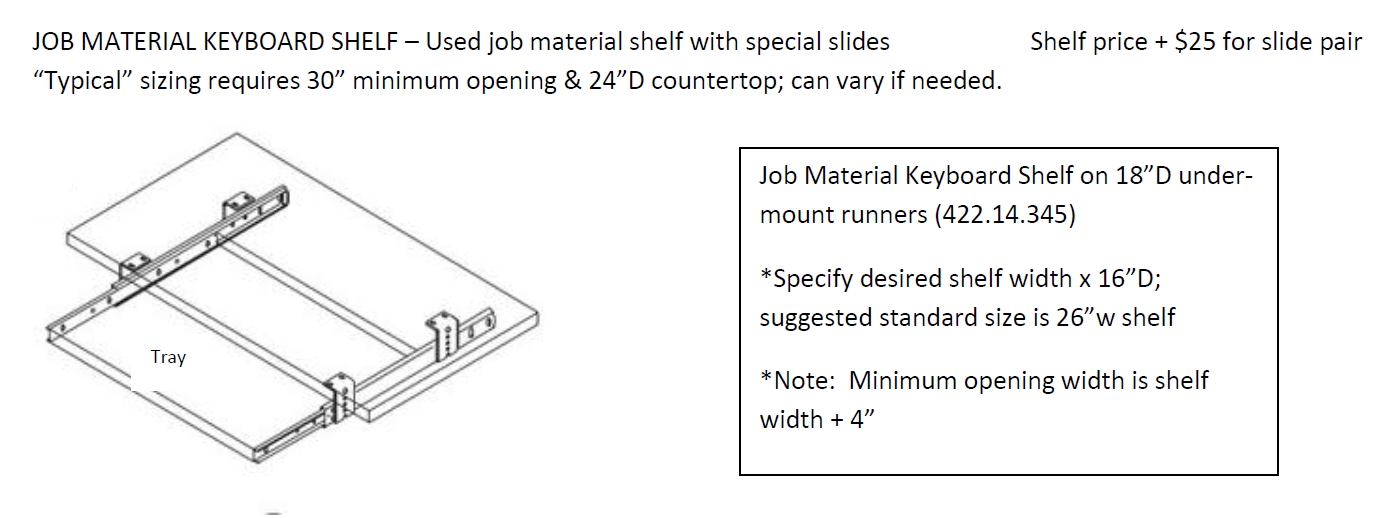 Job Material KB Tray