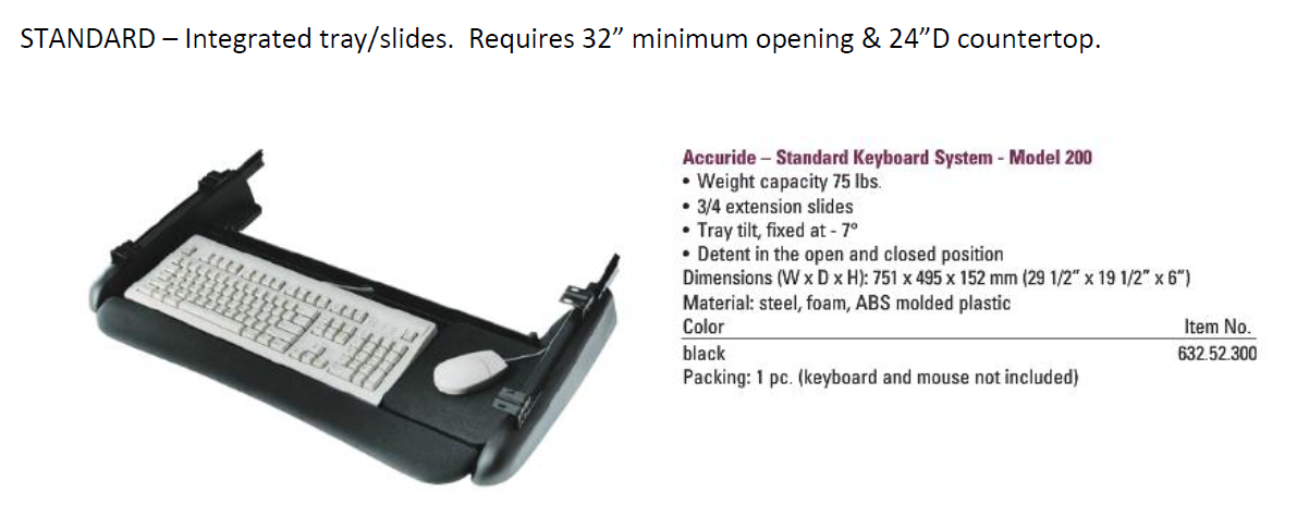 Standard Key Board Tray