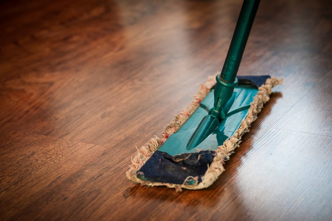 wood floors with mop