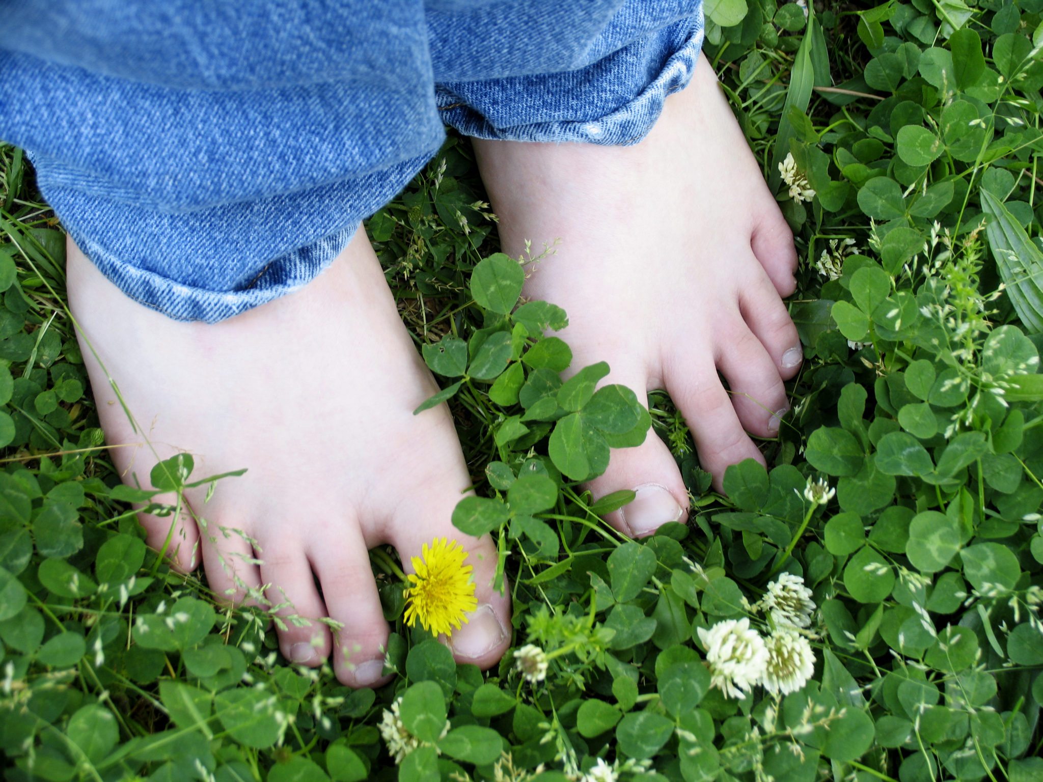 bare feet in grass